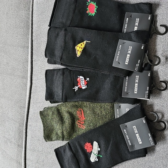 Steve Madden Other - NWT Set Of 5 Pairs Socks Steve Madden Crew Novelty Fun Designs